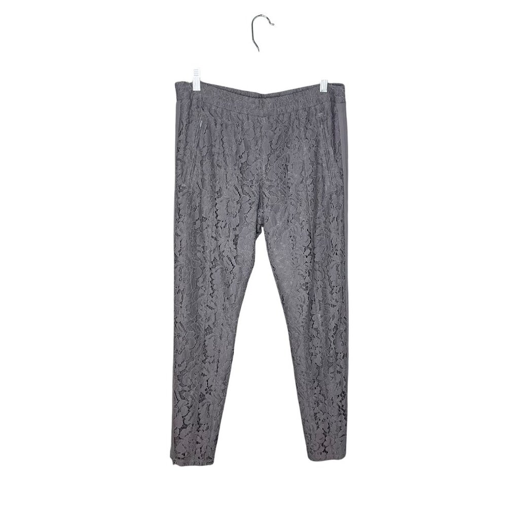 Chaser Lace Pull On Pants Size M Gray Zip Ankle Pockets Jogger Taper NEW